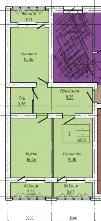 2-к кв. Кабардино-Балкария, Нальчик ул. Солнечная, 108 (68.66 м) - Фото 1