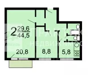 2-к кв. Москва Авиационная ул., 59 (45.0 м) - Фото 2