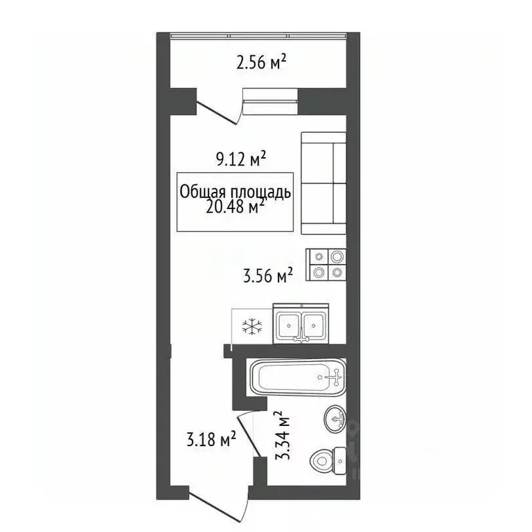 Студия Новосибирская область, Новосибирск ул. Твардовского, 22/5 ... - Фото 2