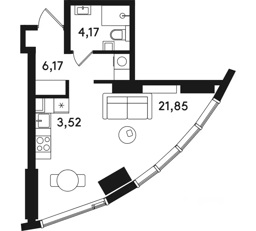 1-к кв. Москва ул. Сокольнический Вал, 2АС1 (35.71 м) - Фото 0