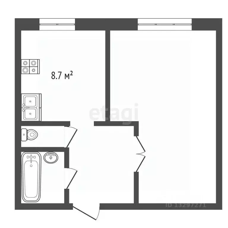 1-к кв. Свердловская область, Нижний Тагил ул. Ильича, 76 (34.4 м) - Фото 1