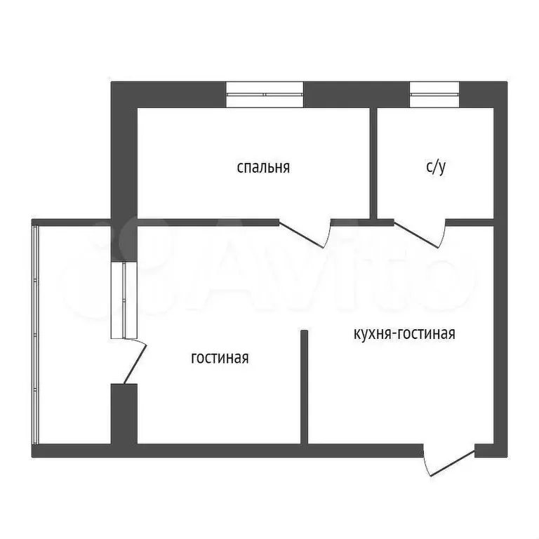 1-к. квартира, 40 м, 2/2 эт. - Фото 0