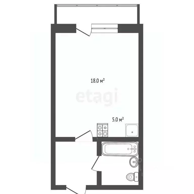 Студия Краснодарский край, Анапа Рождественская ул., 55к2 (28.0 м) - Фото 1