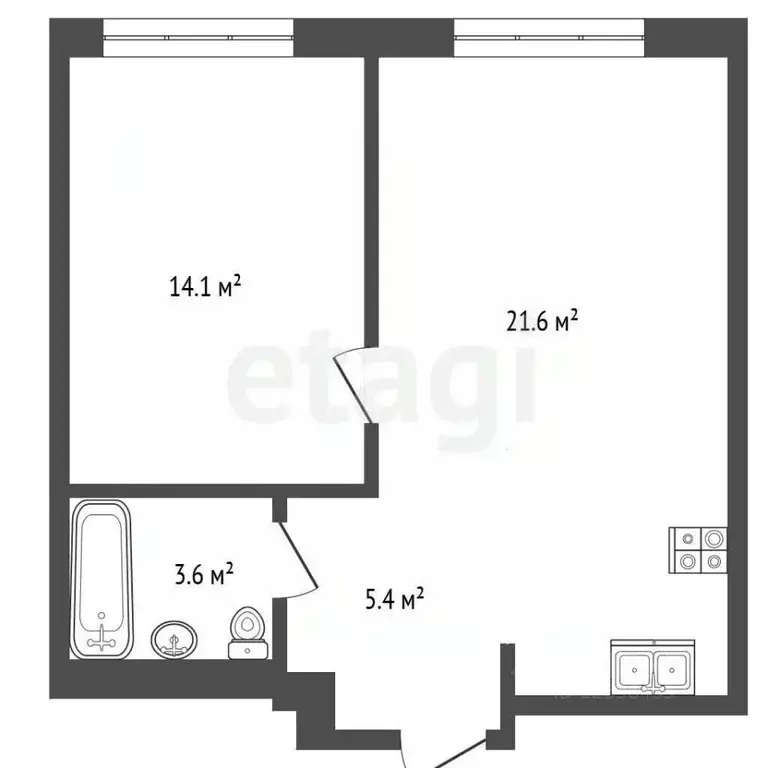 1-к кв. Москва Верейская 41 жилой комплекс, 4.2 (45.0 м) - Фото 2