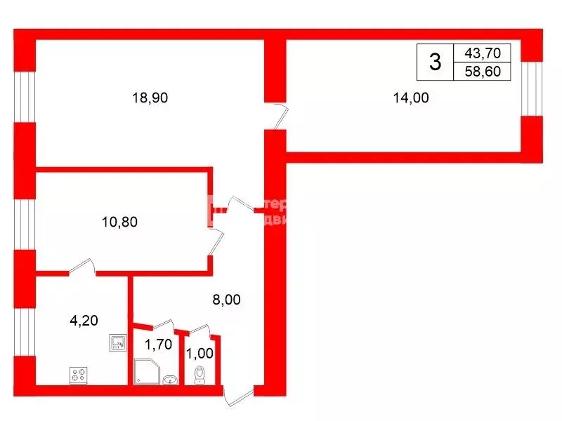 3-к кв. Ленинградская область, Новая Ладога Волховский район, В мкр, 9 ... - Фото 2