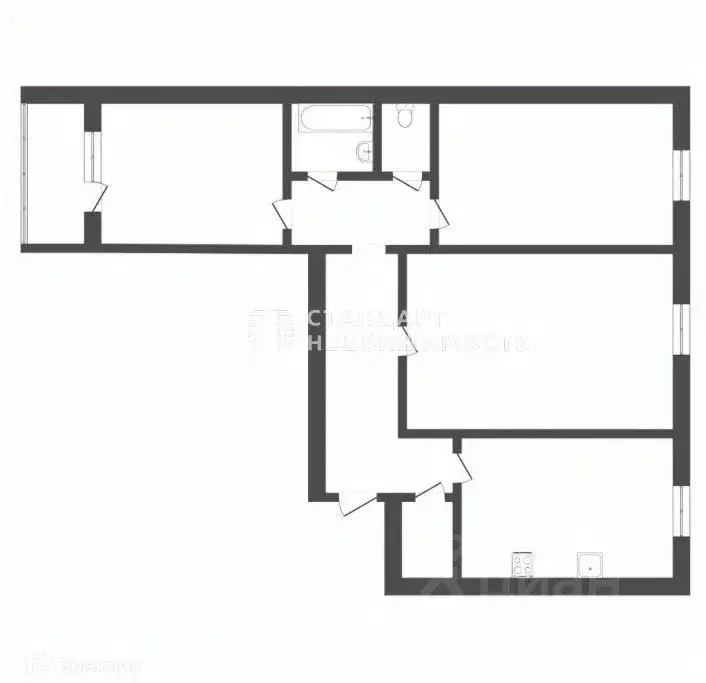 3-к кв. Тюменская область, Тюмень Локомотивная ул., 79 (65.9 м) - Фото 2