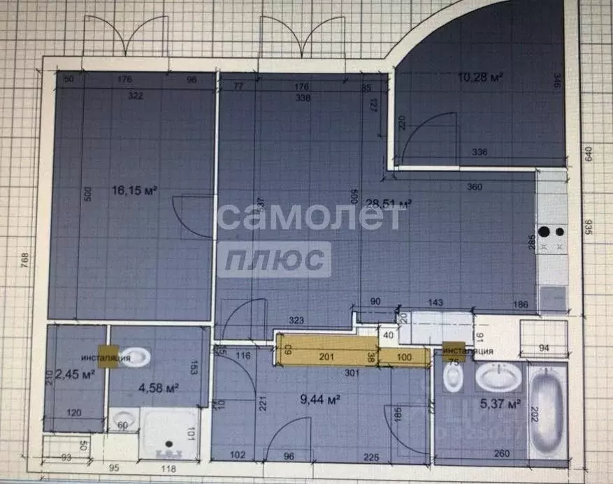 2-к кв. Московская область, Красногорск ул. Имени Головкина, 7 (68.6 ... - Фото 1
