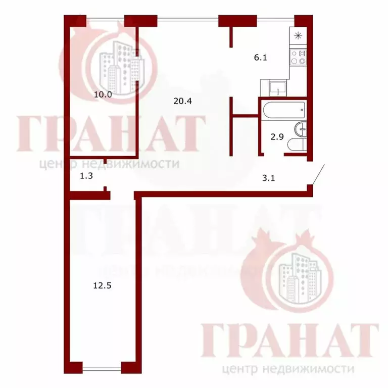 3-комнатная квартира: Асбест, Московская улица, 25 (56.3 м) - Фото 1