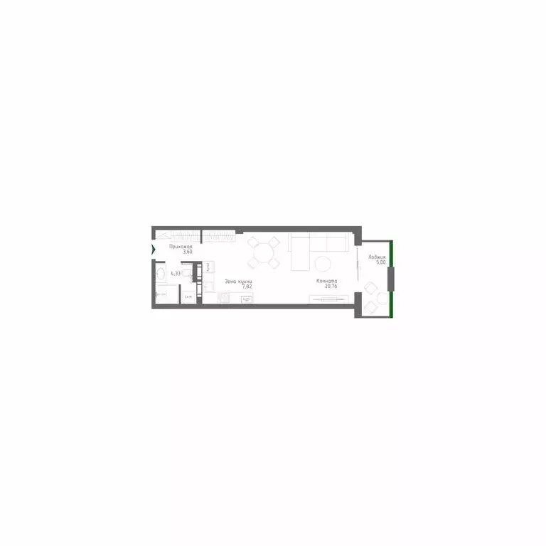 1-комнатная квартира: Алушта, Парковая улица, 7 (41.51 м) - Фото 1