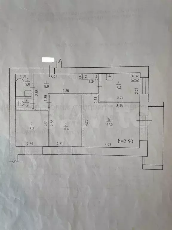 3-к. квартира, 60 м, 6/9 эт. - Фото 0