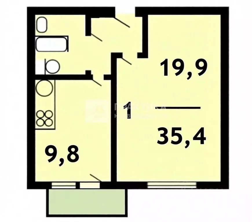 1-к кв. Москва Онежская ул., 17К5 (35.4 м) - Фото 2