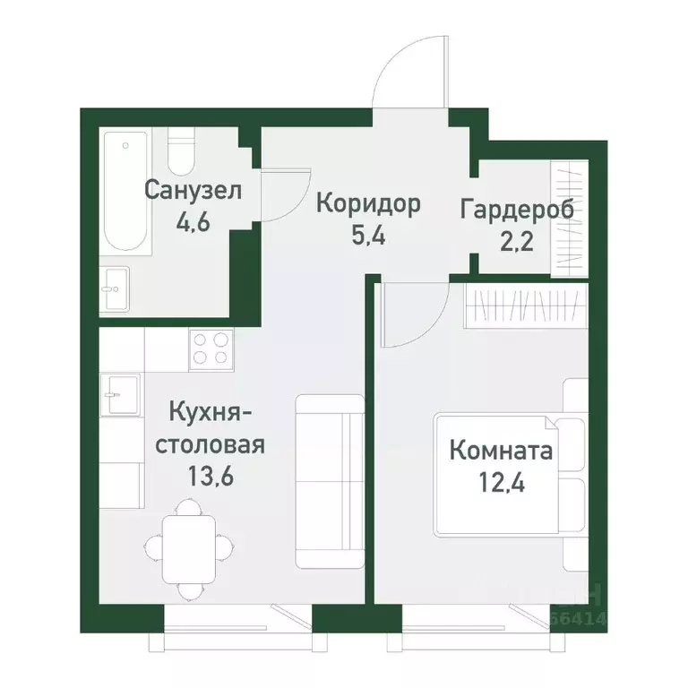 1-к кв. Челябинская область, Челябинский городской округ, пос. ... - Фото 0