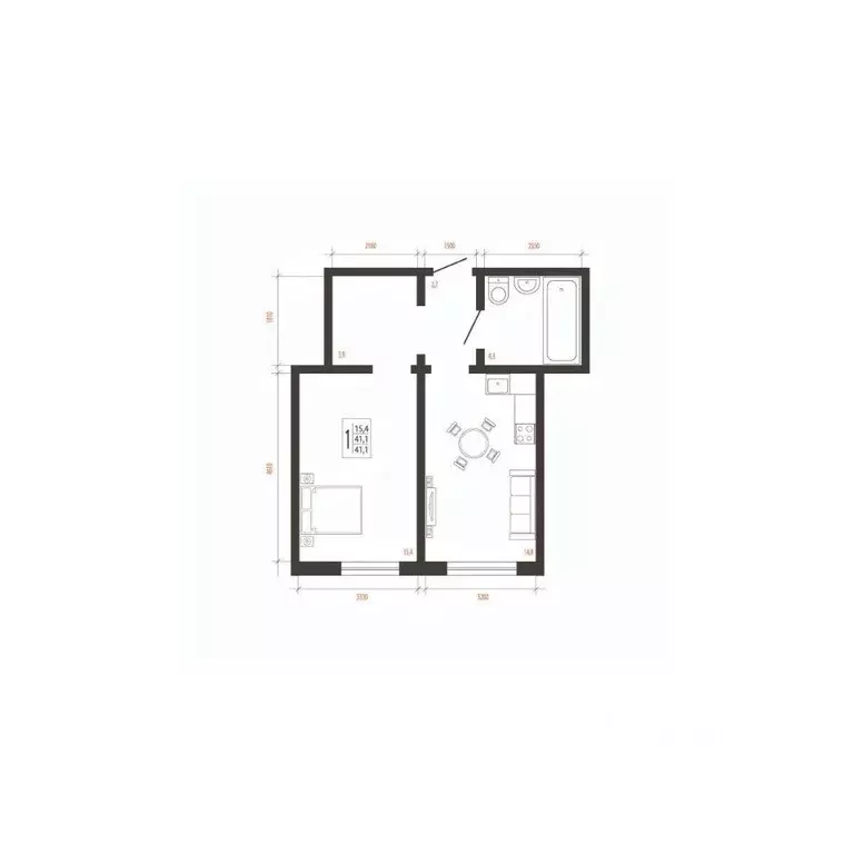 1-к кв. Иркутская область, Иркутск Сарафановская ул. (41.1 м) - Фото 1