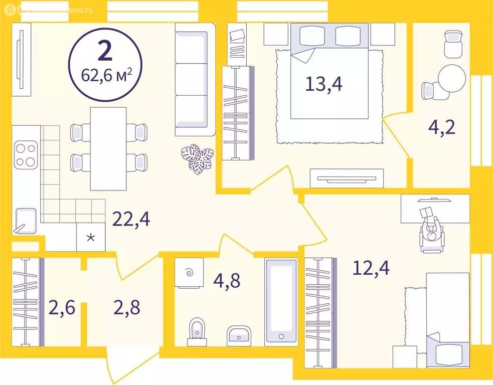 2-комнатная квартира: Екатеринбург, улица Репина, 111 (60.46 м) - Фото 0