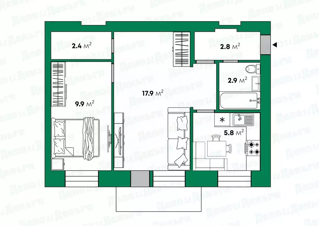 2-к кв. Кировская область, Киров Профсоюзная ул., 84 (41.7 м) - Фото 2