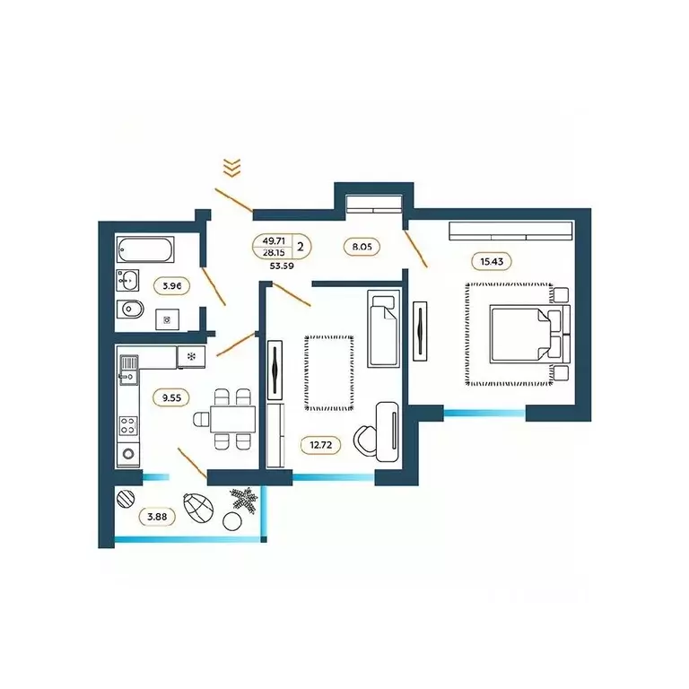 2-к кв. Ростовская область, Батайск ул. Родная, 1 (54.5 м) - Фото 1