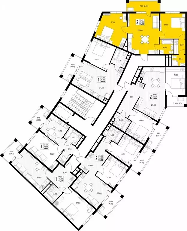 2-комнатная квартира: Сукко, жилой комплекс Кипарис (67.9 м) - Фото 2