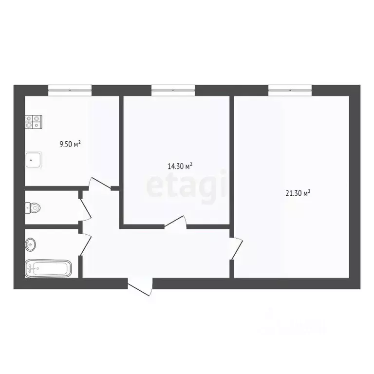 2-к кв. Вологодская область, пос. Непотягово ул. Преображения, 3 (58.1 ... - Фото 2