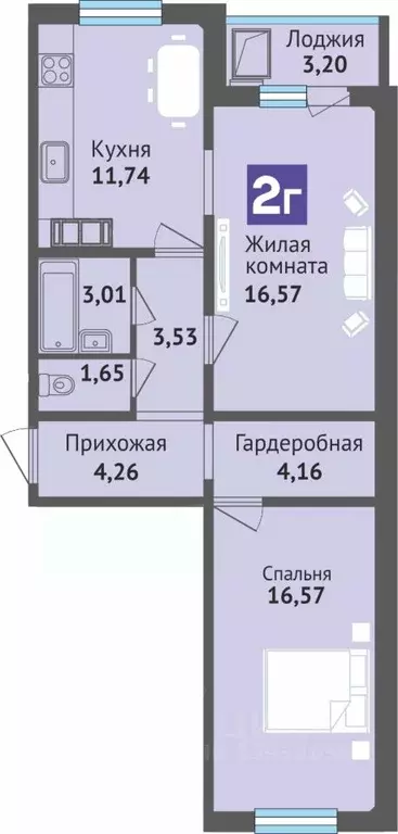2-к кв. Чувашия, Чебоксары ул. Богдана Хмельницкого, 129 (64.67 м) - Фото 1