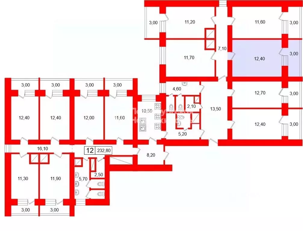 Комната Санкт-Петербург ул. Антонова-Овсеенко, 1К2 (12.4 м) - Фото 2