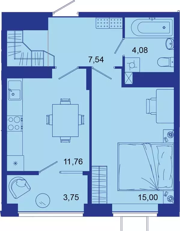 1-комнатная квартира: Брянск, Советская улица, 124 (42.5 м) - Фото 1
