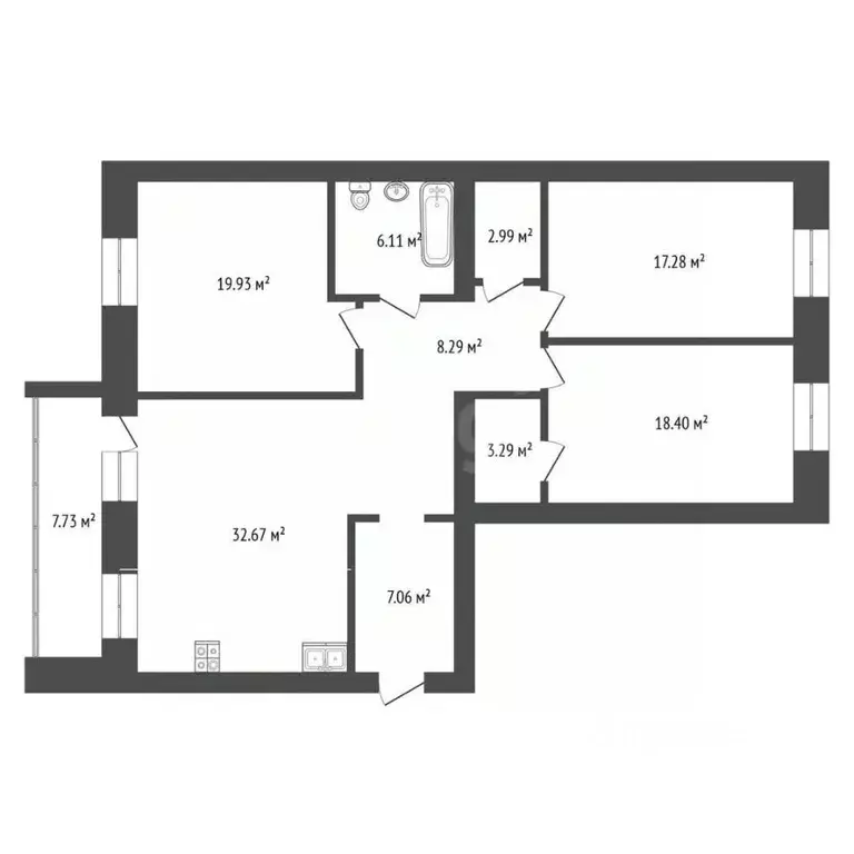 3-к кв. Тюменская область, Тюмень ул. Раушана Абдуллина, 5 (119.9 м) - Фото 2