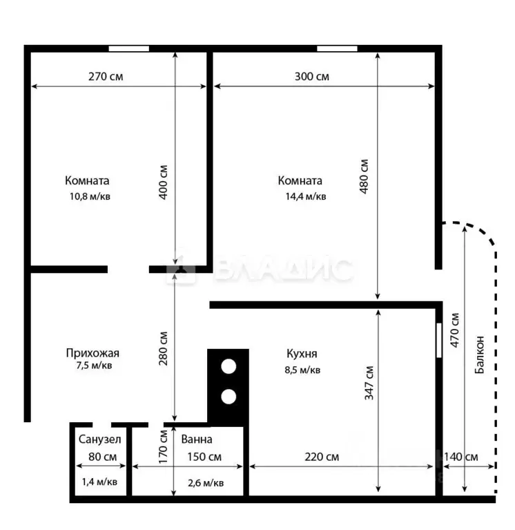 2-к кв. Москва ул. Генерала Глаголева, 19К1 (45.5 м) - Фото 1