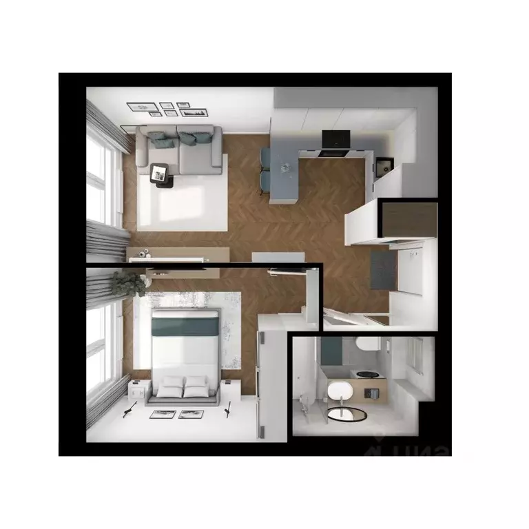 1-к кв. Московская область, Ленинский городской округ, Боброво пгт ... - Фото 2