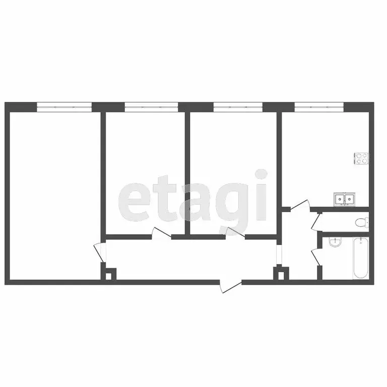 3-комнатная квартира: Тюмень, улица Чекистов, 33 (65.1 м) - Фото 1