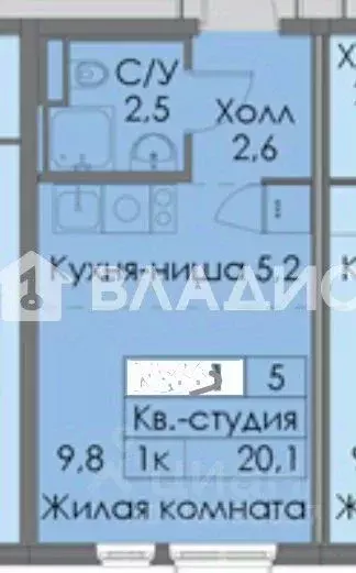1-к кв. Москва ул. Малая Очаковская, 4Ак2 (20.2 м) - Фото 2