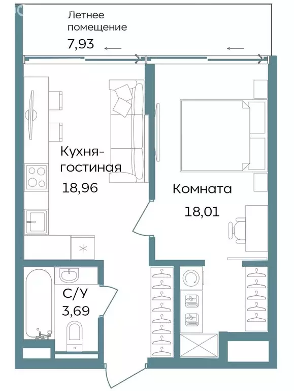 1-комнатная квартира: Республика Крым, Саки (48.59 м) - Фото 1
