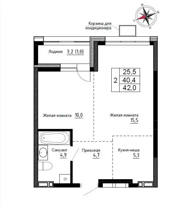 Квартира-студия: Новый, улица Ленина, 6с1 (42 м) - Фото 0