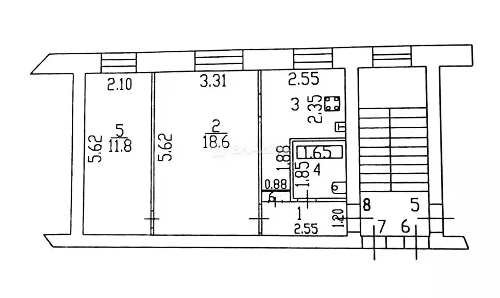 2-к кв. Иркутская область, Иркутск ул. Лермонтова, 96 (44.8 м) - Фото 2