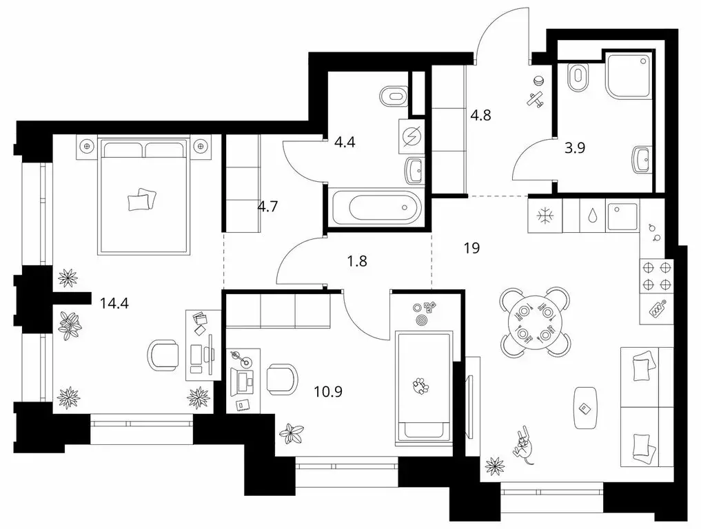 2-комнатная квартира: Москва, НАО, Филимонковский район, жилой ... - Фото 1