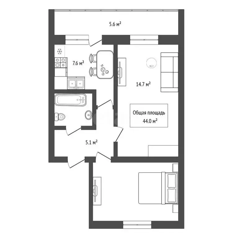 2-комнатная квартира: Искитим, микрорайон Южный, жилмассив Ясный, 27 ... - Фото 1