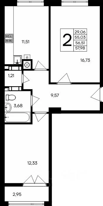 2-к кв. Крым, Евпатория Сезоны жилой комплекс (57.59 м) - Фото 1