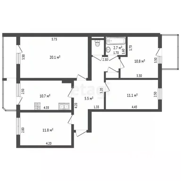 4-к кв. Краснодарский край, Геленджик ул. Островского, 103А (81.8 м) - Фото 2