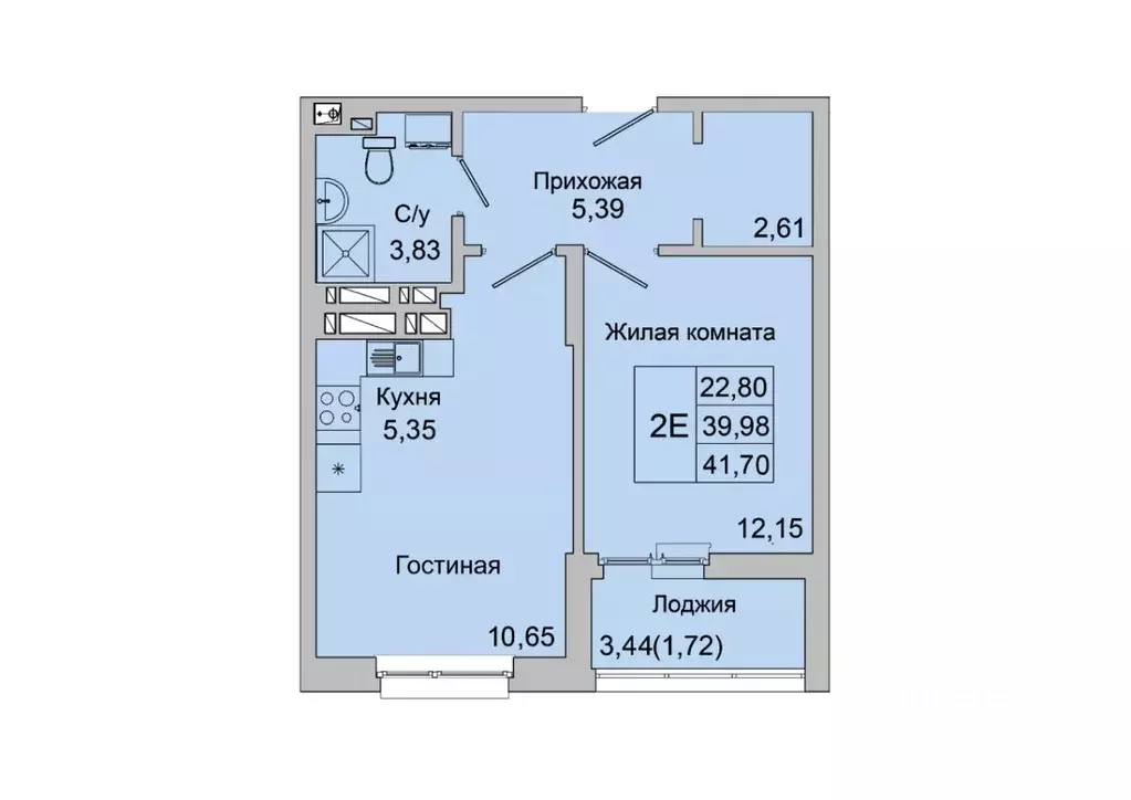 2-к кв. Ростовская область, Батайск ул. Булгакова, 11 (41.7 м) - Фото 1