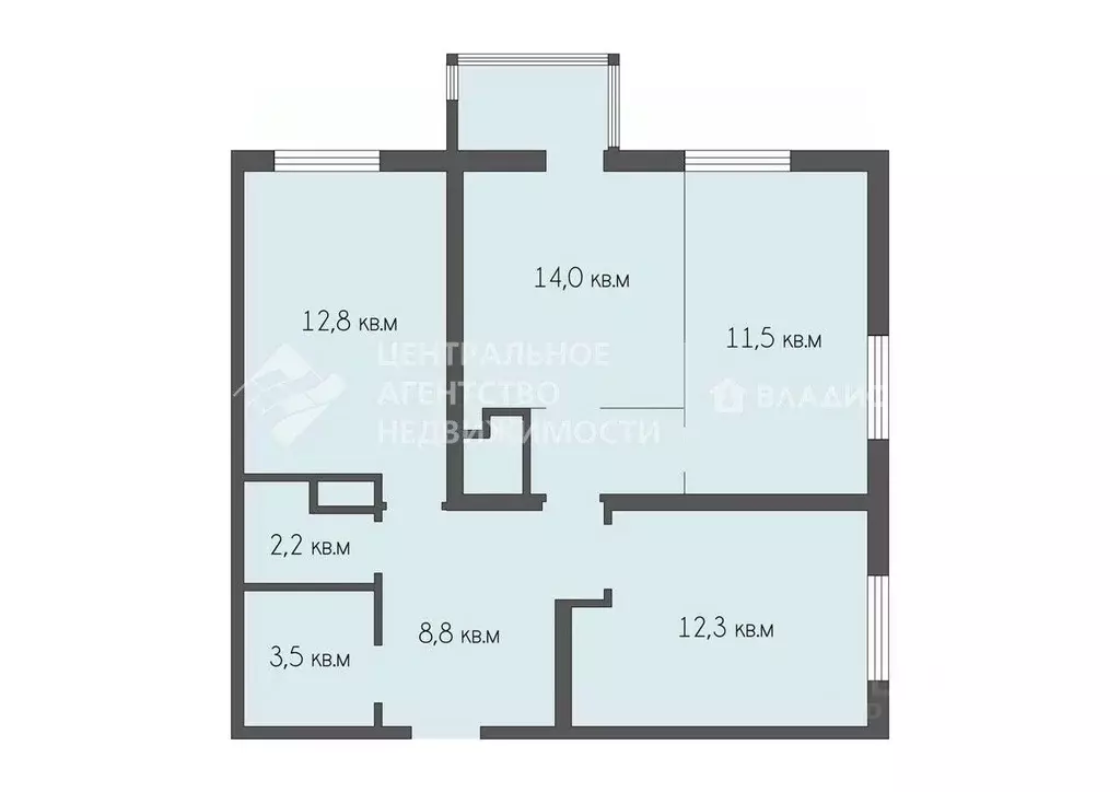 3-к кв. Рязанская область, Рязань ул. Новоселов, 45к2 (68.4 м) - Фото 1