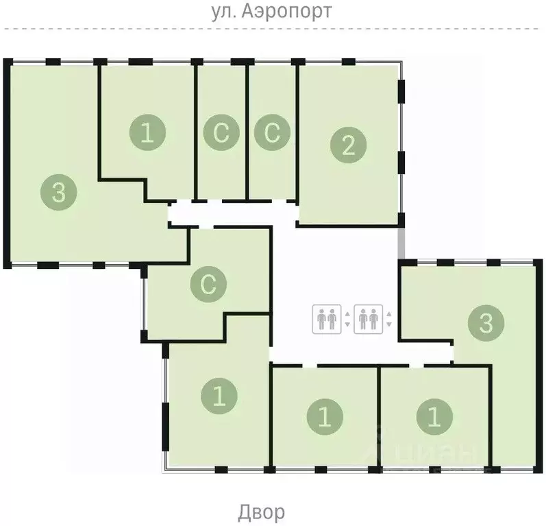 Студия Новосибирская область, Новосибирск ул. Аэропорт, 88 (44.35 м) - Фото 1