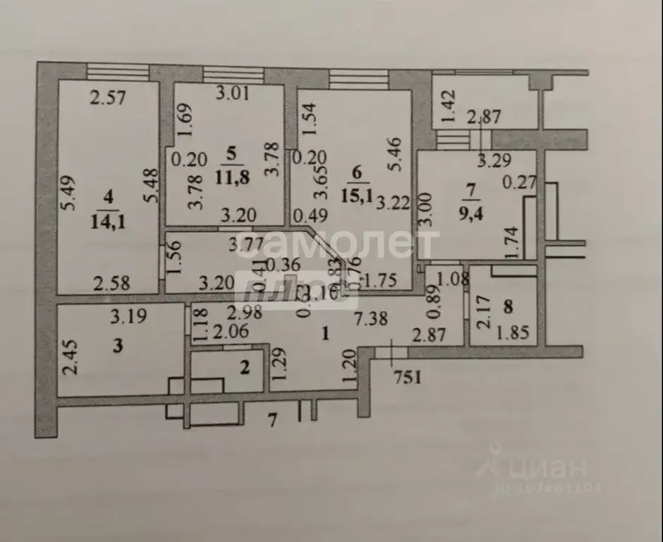 3-к кв. Липецкая область, Липецк ул. А.Г. Стаханова, 59 (84.0 м) - Фото 2