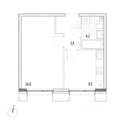 1-к кв. Москва, Москва, Зеленоград 14-й мкр,  (33.7 м) - Фото 0