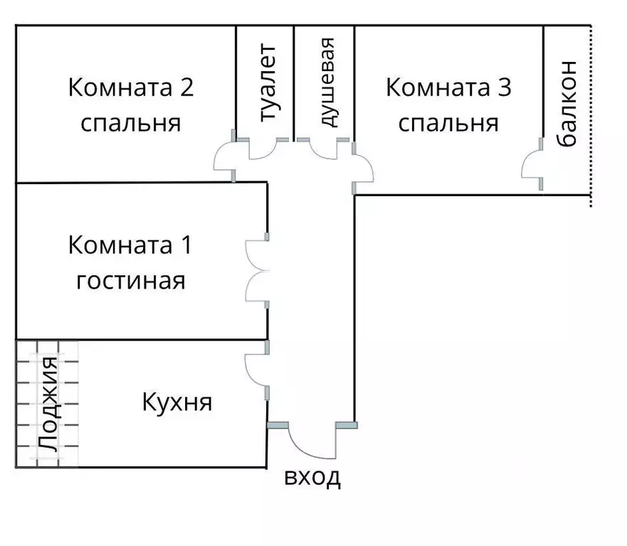 Квартира, 3 комнаты, 62 м - Фото 1