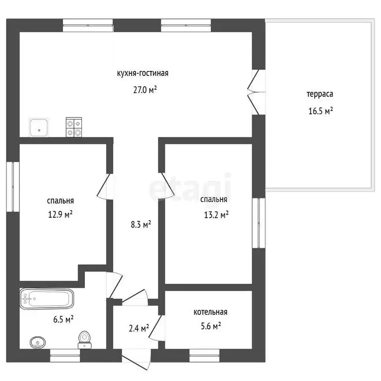 Дом в Тюменский муниципальный округ, деревня Паренкина, Зимняя улица ... - Фото 1
