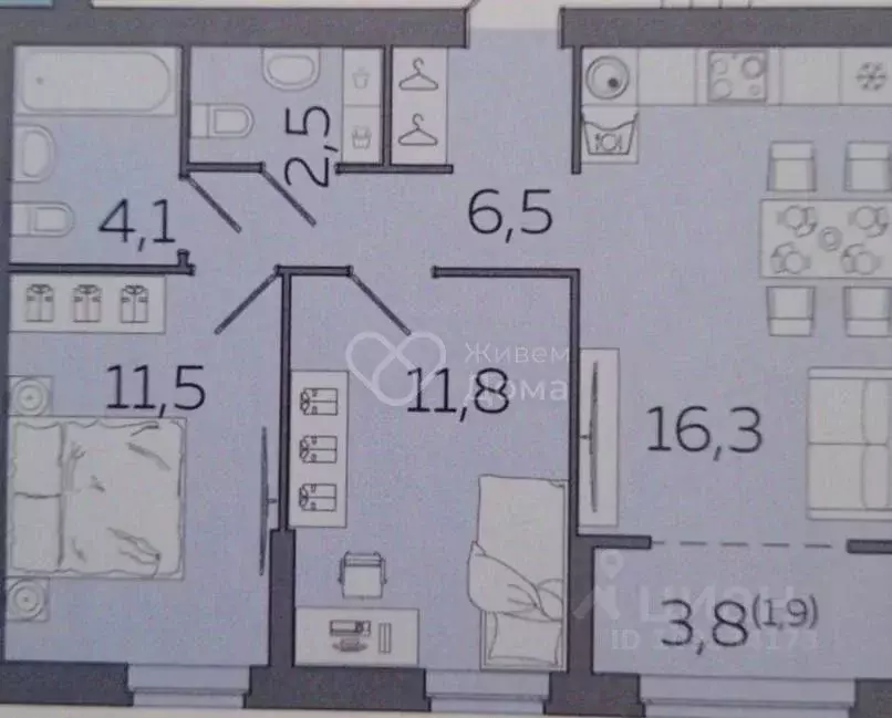 2-к кв. Волгоградская область, Волгоград ул. Владимира Петровского, ... - Фото 2