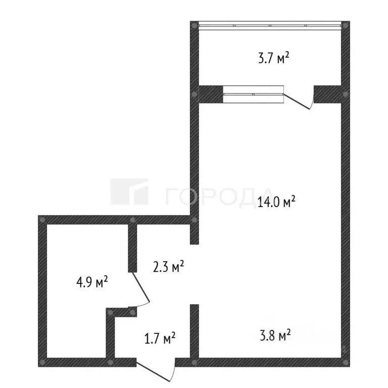 Студия Алтайский край, Барнаул Власихинская ул., 65ак4 (28.6 м) - Фото 2