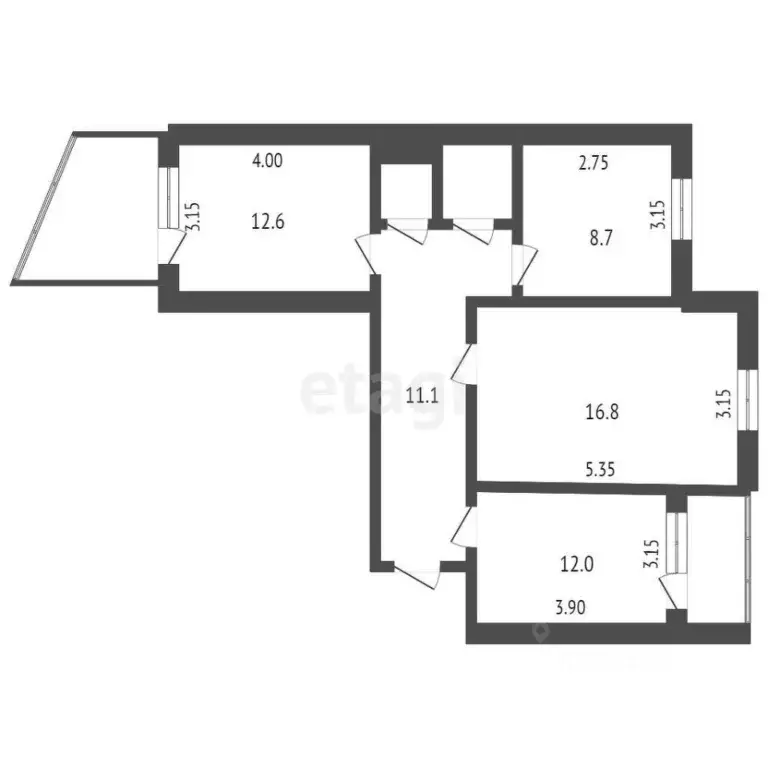 3-к кв. Карачаево-Черкесия, Черкесск ул. Космонавтов, 80 (64.0 м) - Фото 1
