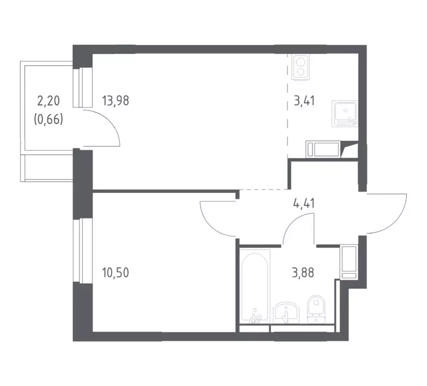 1-комнатная квартира: деревня Юрлово, ЖК Пятницкие Луга, к2/1 (36.84 ... - Фото 1