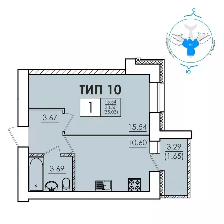 1-к кв. Коми, Сыктывкар Интернациональная ул., 215 (35.03 м) - Фото 1