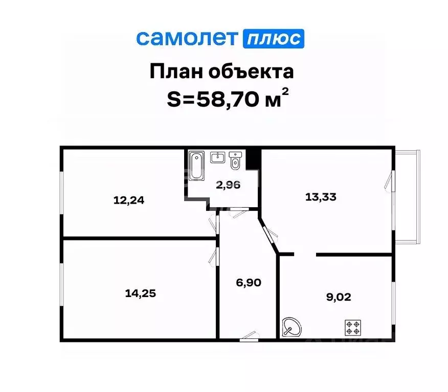 3-к кв. Свердловская область, Екатеринбург ул. Пионеров, 6 (58.7 м) - Фото 1